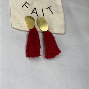 Madewell Red Tassel Earrings